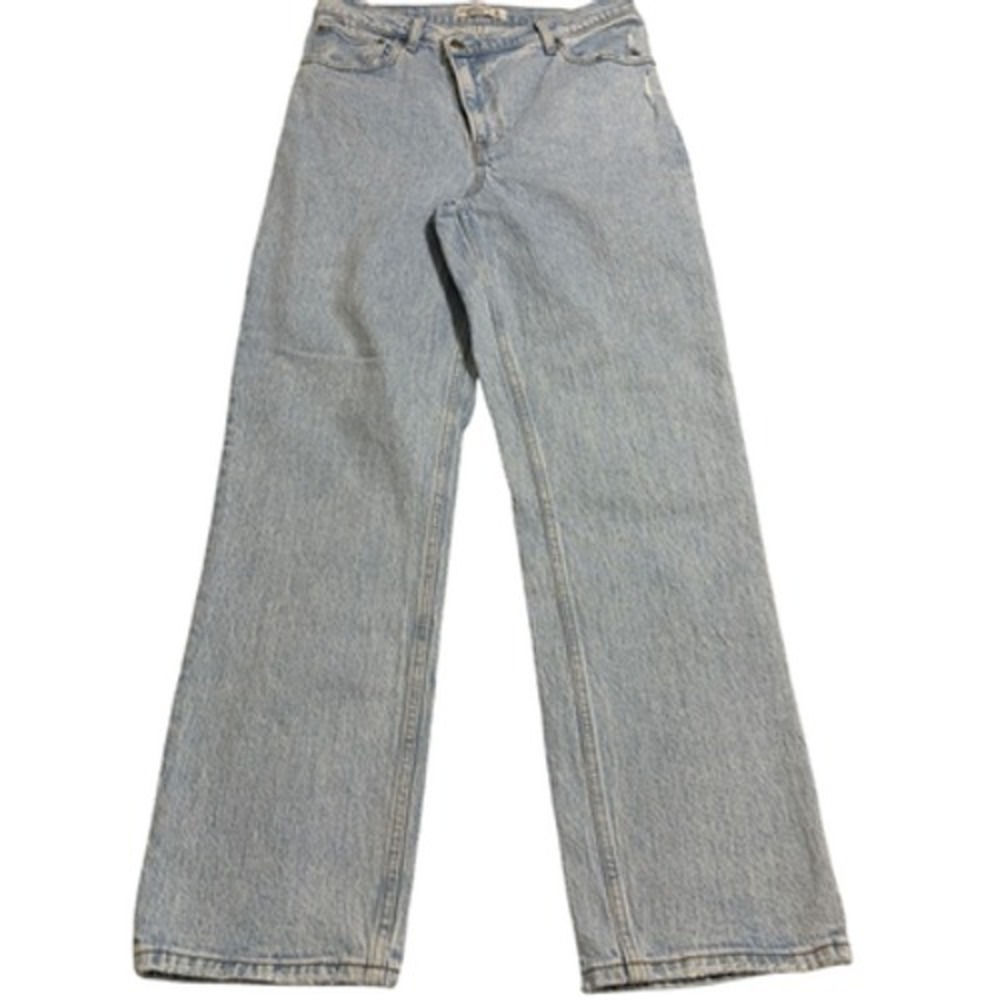 Abercrombie & Fitch Jeans 90s Straight Ultra High Rise Womens 28 Light Wash Zip